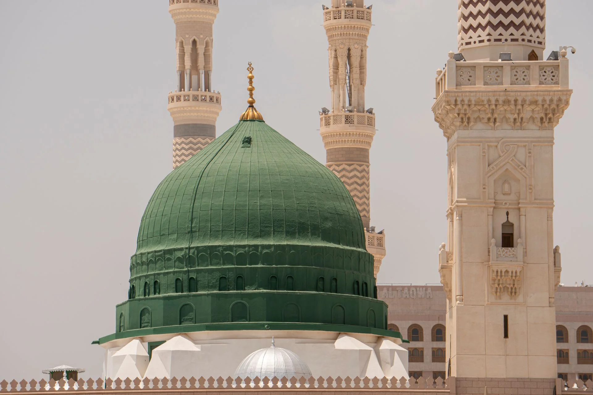 The Green Dome of the Prophet's Mosque in Almadinah Almunawarah